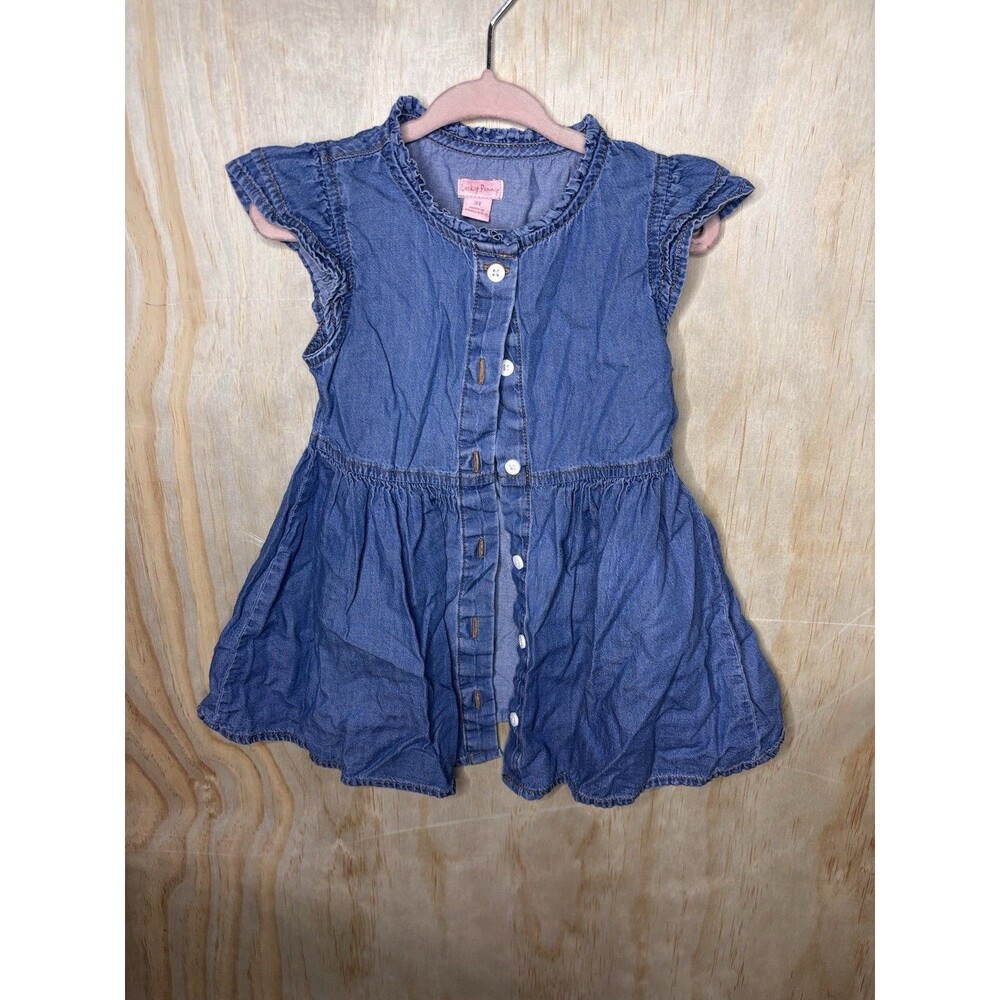 Lucky Penny Girls Blue Denim Dress 3T